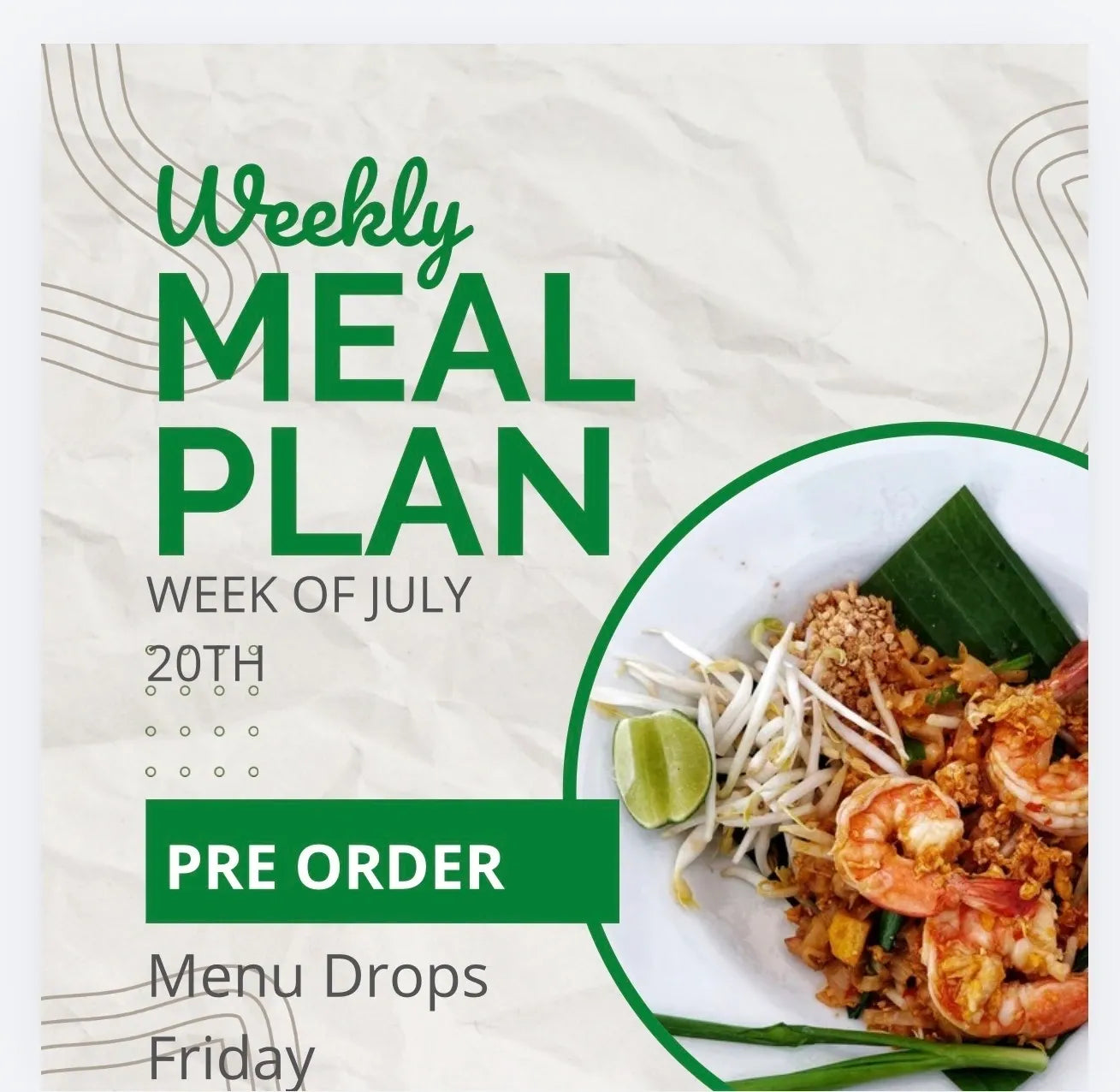 Meals- 12 Meals- Weekly Menu